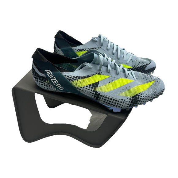 Adidas Men's‎ Size 10 Adizero Finesse Spikes Wonder Blue Lucid Lemon IE2769 - Picture 1 of 6